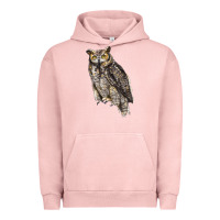 Pigment Salmon Great Horned Owl Urban Hoodie - LillyAllenDesigns