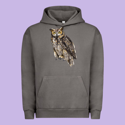 Great Horned Owl Urban Hoodie Designed By Lillyallendesigns