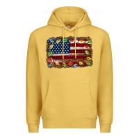 Antique Gold christmas american flag background Premium Hoodie - Jasminsmagicworld