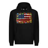 Black christmas american flag background Premium Hoodie - Jasminsmagicworld