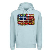 Blue Mist christmas american flag background Premium Hoodie - Jasminsmagicworld