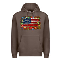 Coffee christmas american flag background Premium Hoodie - Jasminsmagicworld