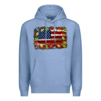 Colony Blue christmas american flag background Premium Hoodie - Jasminsmagicworld