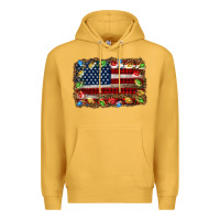 Mustard christmas american flag background Premium Hoodie - Jasminsmagicworld