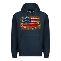 Navy christmas american flag background Premium Hoodie - Jasminsmagicworld