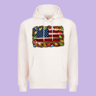 Christmas American Flag Background Premium Hoodie Designed By Jasminsmagicworld