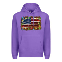 Purple christmas american flag background Premium Hoodie - Jasminsmagicworld