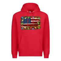 Red christmas american flag background Premium Hoodie - Jasminsmagicworld