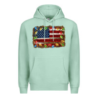 Seafoam christmas american flag background Premium Hoodie - Jasminsmagicworld