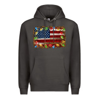 Smoke christmas american flag background Premium Hoodie - Jasminsmagicworld
