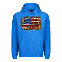 True Royal christmas american flag background Premium Hoodie - Jasminsmagicworld
