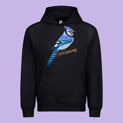 Blue Jay Bird Urban Hoodie Designed By Lillyallendesigns