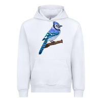 White Blue Jay Bird Urban Hoodie - LillyAllenDesigns