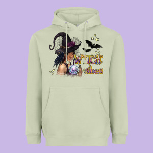 Black Witch Vibes Heavyweight Hoodie Designed By Texasbilliewilder
