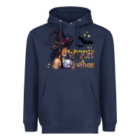 Navy Black Witch Vibes Heavyweight Hoodie - texasbilliewilder