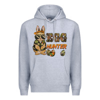 Heather Grey easter egg hunter rabbit bunny Premium Hoodie - BarkalooDesign