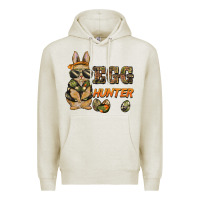 Oatmeal Heather easter egg hunter rabbit bunny Premium Hoodie - BarkalooDesign