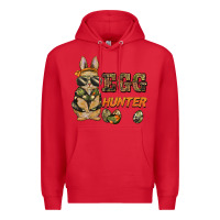 Red easter egg hunter rabbit bunny Premium Hoodie - BarkalooDesign
