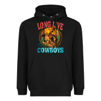 Black long live the cowboys Heavyweight Hoodie - Zillion Design Studio