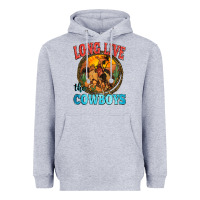 Heather Grey long live the cowboys Heavyweight Hoodie - Zillion Design Studio