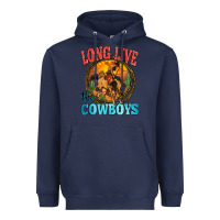 Navy long live the cowboys Heavyweight Hoodie - Zillion Design Studio