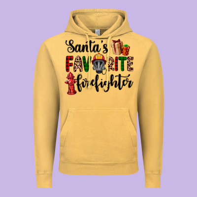 Santa's Favorite Firefighter Vintage Hoodie Designed By Adodesignshop