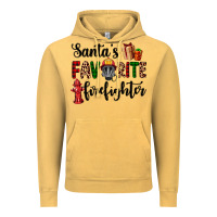 Vintage Mustard santa's favorite firefighter Vintage Hoodie - AdoDesignShop