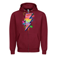 Burgundy lightning bolt autism Zipper Hoodie - Zillion Design Studio