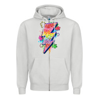 Dove Grey lightning bolt autism Zipper Hoodie - Zillion Design Studio