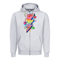 Heather Grey lightning bolt autism Zipper Hoodie - Zillion Design Studio
