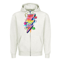 Oatmeal Heather lightning bolt autism Zipper Hoodie - Zillion Design Studio