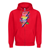Red lightning bolt autism Zipper Hoodie - Zillion Design Studio