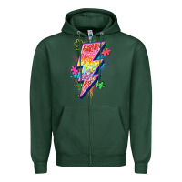 Sports Green lightning bolt autism Zipper Hoodie - Zillion Design Studio