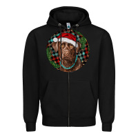Black Labrador Retriever Christmas Zipper Hoodie - RanaPortraitStore