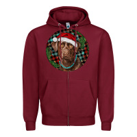 Burgundy Labrador Retriever Christmas Zipper Hoodie - RanaPortraitStore