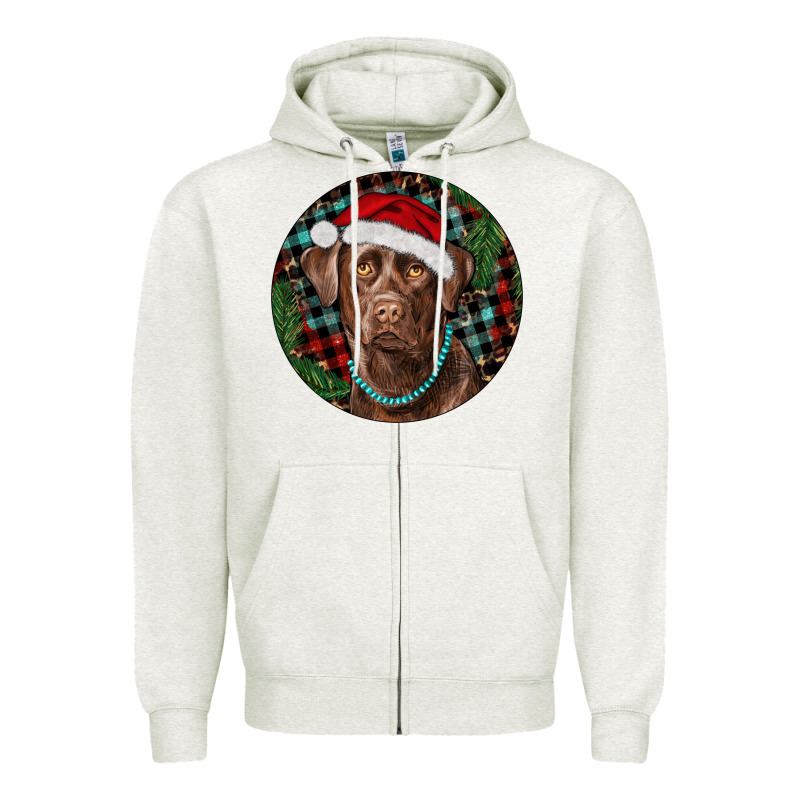 Labrador Retriever Christmas Zipper Hoodie by RanaPortraitStore | Teevron