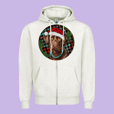 Zipper Hoodie Labrador Retriever Christmas