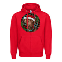 Red Labrador Retriever Christmas Zipper Hoodie - RanaPortraitStore
