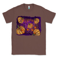 Chestnut Halloween Pumpkin Cobweb Background Classic Tee - RanaPortraitStore