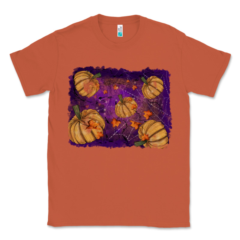 Halloween Pumpkin Cobweb Background Classic Tee by RanaPortraitStore | Teevron