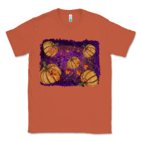 Copper Halloween Pumpkin Cobweb Background Classic Tee - RanaPortraitStore