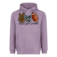 Lavender peace love football Heavyweight Hoodie - RanaPortraitStore
