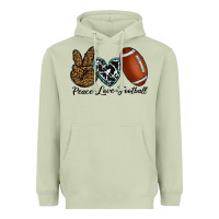 Matcha peace love football Heavyweight Hoodie - RanaPortraitStore