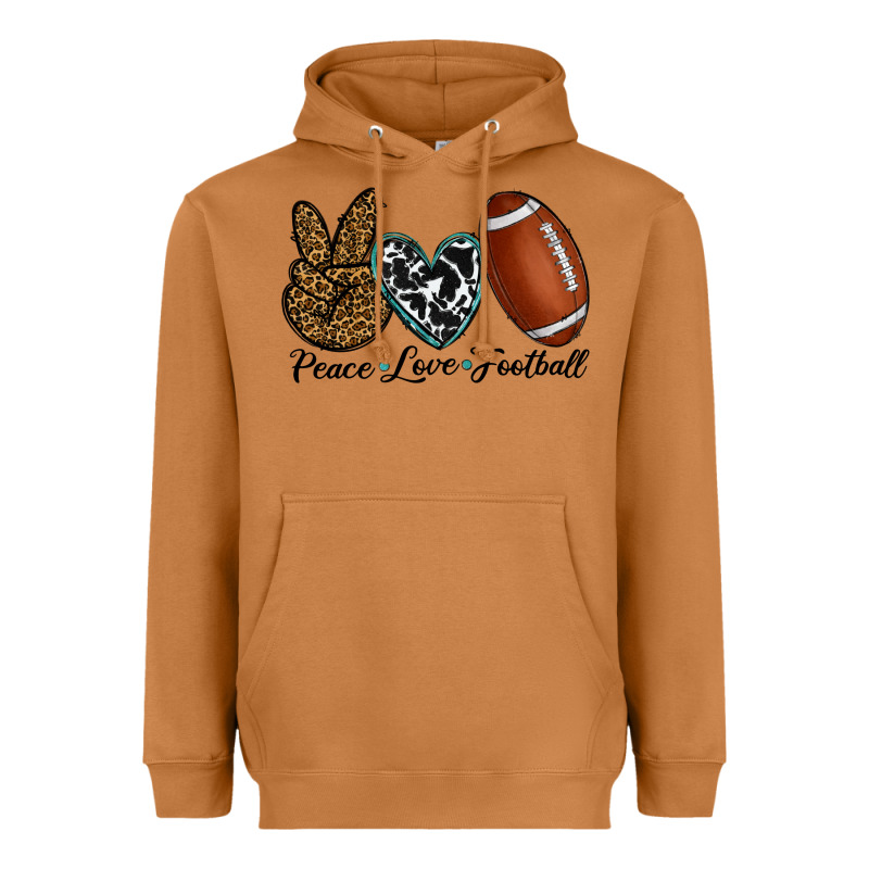 Peace Love Football Heavyweight Hoodie by RanaPortraitStore | Teevron