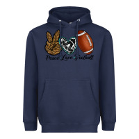 Navy peace love football Heavyweight Hoodie - RanaPortraitStore