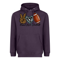 Plum peace love football Heavyweight Hoodie - RanaPortraitStore