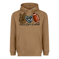 Toasted Coconut peace love football Heavyweight Hoodie - RanaPortraitStore