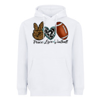 White peace love football Heavyweight Hoodie - RanaPortraitStore