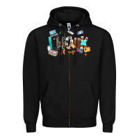 Black i hook it up sewing Zipper Hoodie - Zillion Design Studio