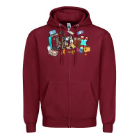 Burgundy i hook it up sewing Zipper Hoodie - Zillion Design Studio